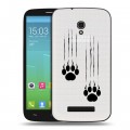 Полупрозрачный дизайнерский пластиковый чехол для Alcatel One Touch Pop S9 Прозрачные кошки
