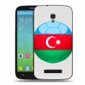 Полупрозрачный дизайнерский пластиковый чехол для Alcatel One Touch Pop S9 Флаг Азербайджана