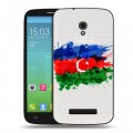 Полупрозрачный дизайнерский пластиковый чехол для Alcatel One Touch Pop S9 Флаг Азербайджана