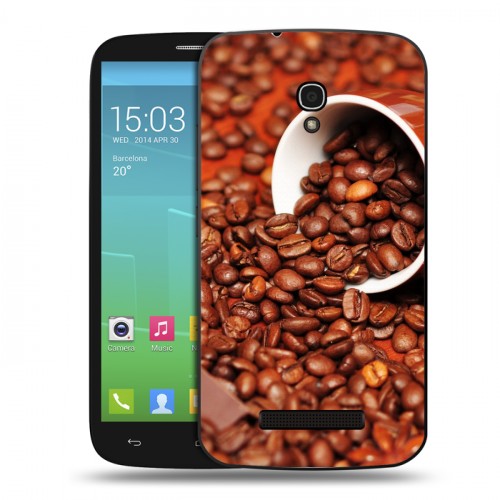 Дизайнерский пластиковый чехол для Alcatel One Touch Pop S9 кофе текстуры