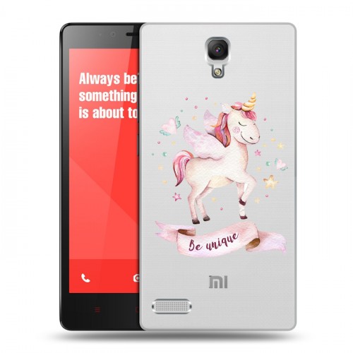 Полупрозрачный дизайнерский силиконовый чехол для Xiaomi RedMi Note Прозрачные лошади и единороги 