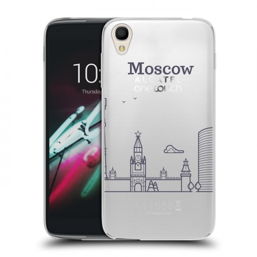 Полупрозрачный дизайнерский пластиковый чехол для Alcatel One Touch Idol 3 (4.7) Москва
