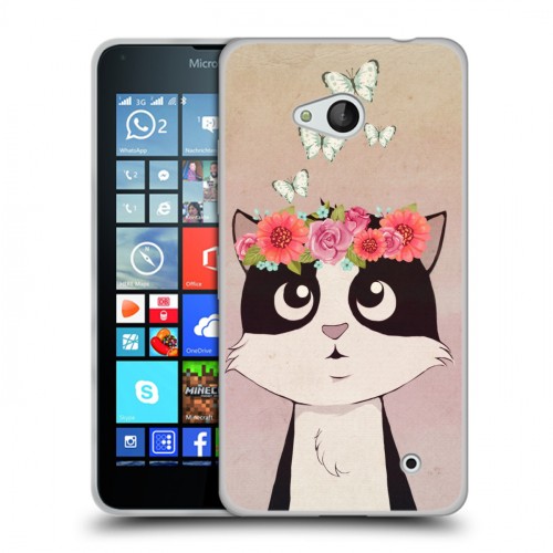 Дизайнерский пластиковый чехол для Microsoft Lumia 640 Животные с цветами