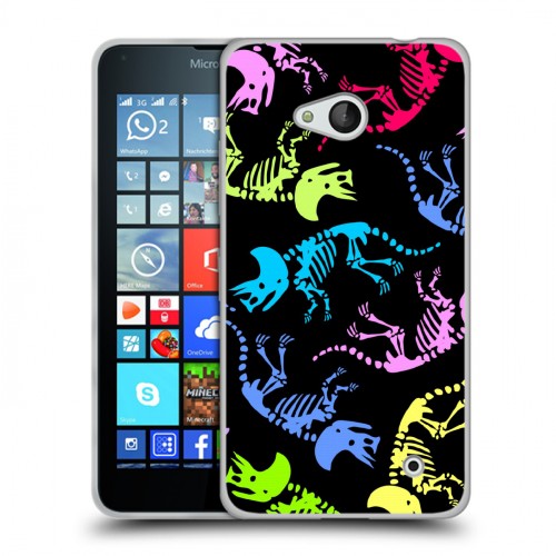 Дизайнерский пластиковый чехол для Microsoft Lumia 640 Узоры динозавров