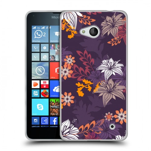 Дизайнерский пластиковый чехол для Microsoft Lumia 640 Цветочные паттерны