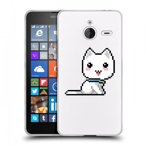 Полупрозрачный дизайнерский пластиковый чехол для Microsoft Lumia 640 XL Кошки