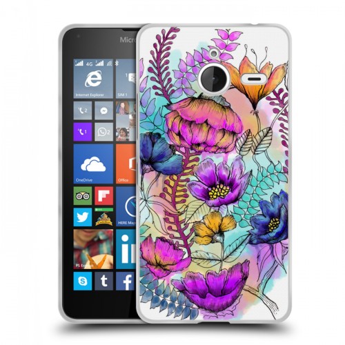 Дизайнерский пластиковый чехол для Microsoft Lumia 640 XL Цветочная акварель