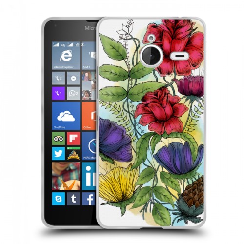 Дизайнерский пластиковый чехол для Microsoft Lumia 640 XL Цветочная акварель