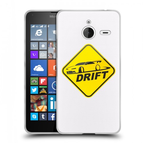 Полупрозрачный дизайнерский пластиковый чехол для Microsoft Lumia 640 XL Прозрачный дрифт