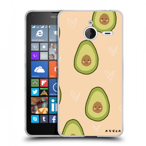 Дизайнерский пластиковый чехол для Microsoft Lumia 640 XL Веселое авокадо