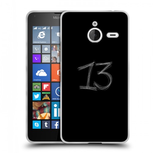 Дизайнерский пластиковый чехол для Microsoft Lumia 640 XL Черно и кратко