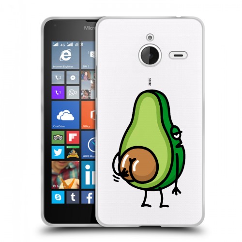 Полупрозрачный дизайнерский пластиковый чехол для Microsoft Lumia 640 XL Авокадо
