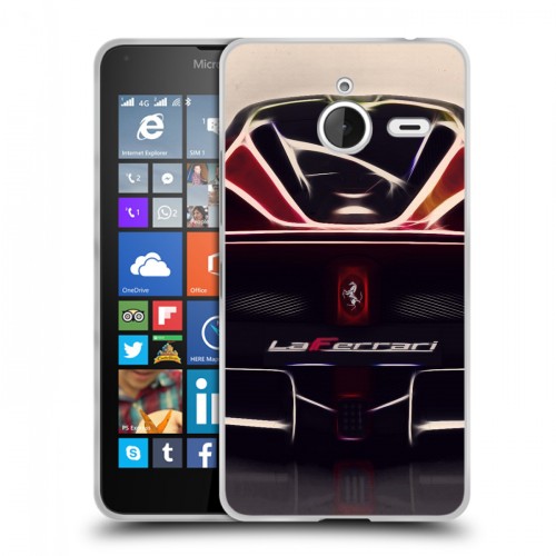 Дизайнерский пластиковый чехол для Microsoft Lumia 640 XL Ferrari