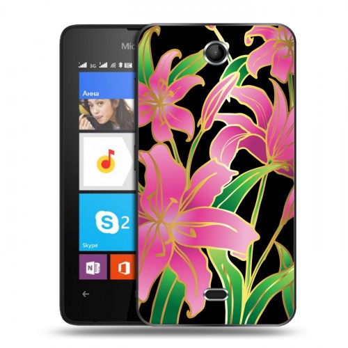 Дизайнерский силиконовый чехол для Microsoft Lumia 430 Dual SIM Люксовые цветы