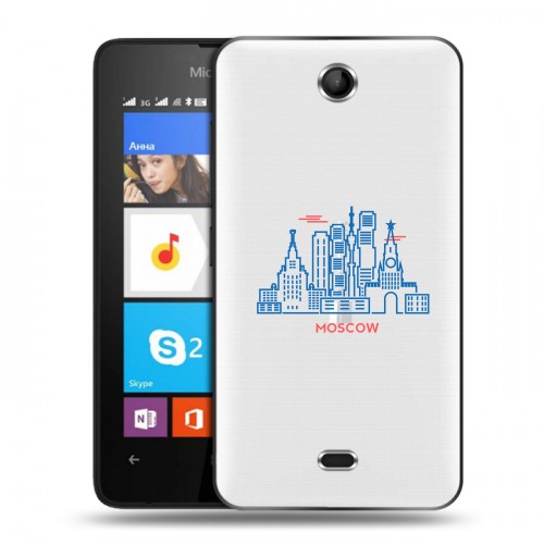 Полупрозрачный дизайнерский силиконовый чехол для Microsoft Lumia 430 Dual SIM Москва