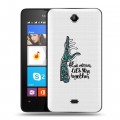 Дизайнерский силиконовый чехол для Microsoft Lumia 430 Dual SIM Прозрачные надписи 1