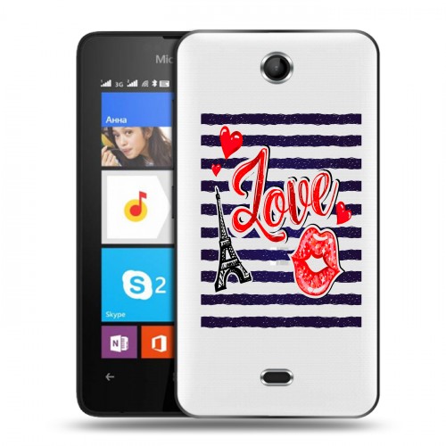 Полупрозрачный дизайнерский силиконовый чехол для Microsoft Lumia 430 Dual SIM Прозрачные париж