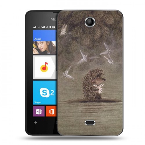 Дизайнерский силиконовый чехол для Microsoft Lumia 430 Dual SIM ежик в тумане