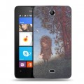 Дизайнерский силиконовый чехол для Microsoft Lumia 430 Dual SIM ежик в тумане