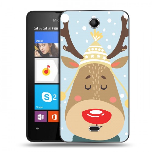 Дизайнерский силиконовый чехол для Microsoft Lumia 430 Dual SIM  Новогоднее смешенное