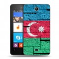 Дизайнерский силиконовый чехол для Microsoft Lumia 430 Dual SIM Флаг Азербайджана