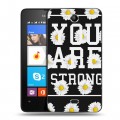 Дизайнерский силиконовый чехол для Microsoft Lumia 430 Dual SIM Ромашковый мир
