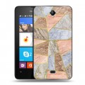 Дизайнерский силиконовый чехол для Microsoft Lumia 430 Dual SIM Геометрический мрамор
