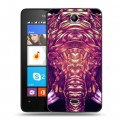 Дизайнерский силиконовый чехол для Microsoft Lumia 430 Dual SIM Ультрафиолетовые животные