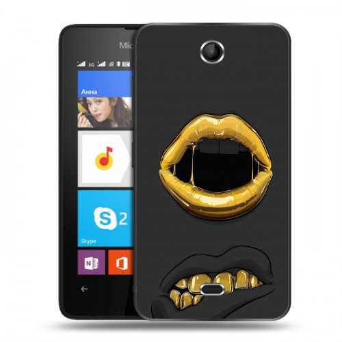 Дизайнерский силиконовый чехол для Microsoft Lumia 430 Dual SIM Черное золото