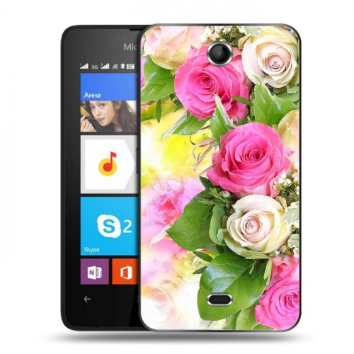Дизайнерский силиконовый чехол для Microsoft Lumia 430 Dual SIM Розы