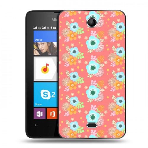 Дизайнерский силиконовый чехол для Microsoft Lumia 430 Dual SIM Причудливые цветы