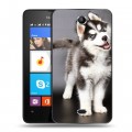 Дизайнерский силиконовый чехол для Microsoft Lumia 430 Dual SIM Щенки