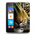 Дизайнерский силиконовый чехол для Microsoft Lumia 430 Dual SIM Тигры