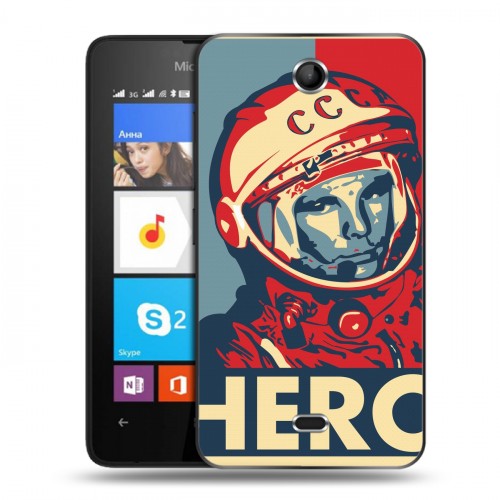 Дизайнерский силиконовый чехол для Microsoft Lumia 430 Dual SIM Юрий Гагарин