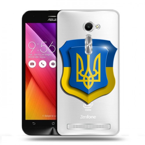 Полупрозрачный дизайнерский пластиковый чехол для Asus Zenfone 2 5 Флаг Украины