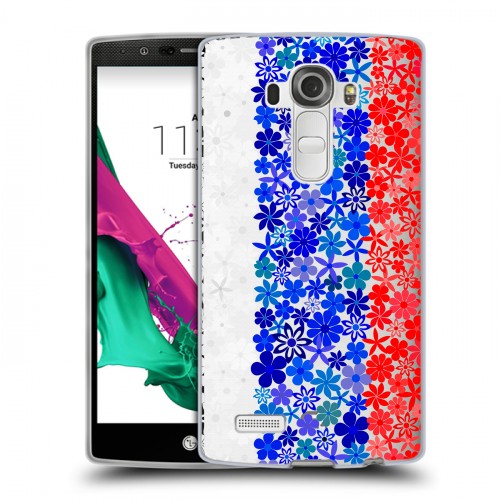 Полупрозрачный дизайнерский силиконовый чехол для LG G4 Российский флаг