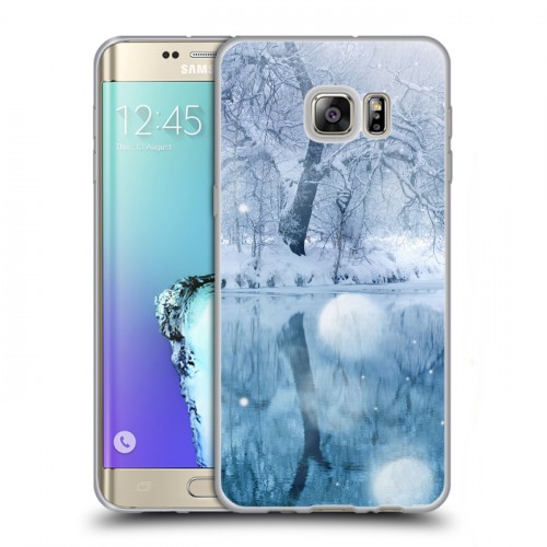 Дизайнерский пластиковый чехол для Samsung Galaxy S6 Edge Plus Зима