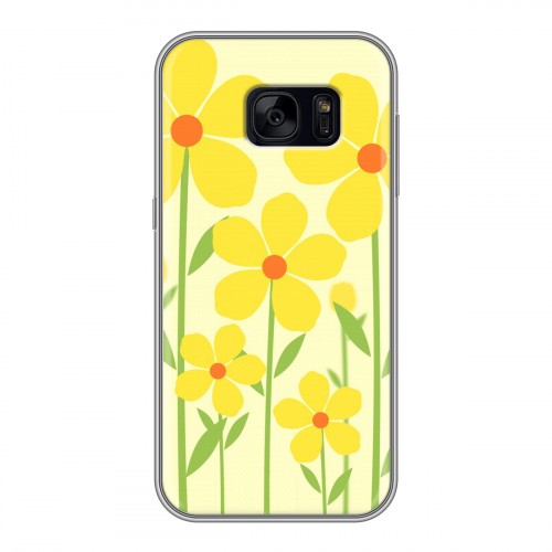 Дизайнерский силиконовый чехол для Samsung Galaxy S7 Edge Романтик цветы