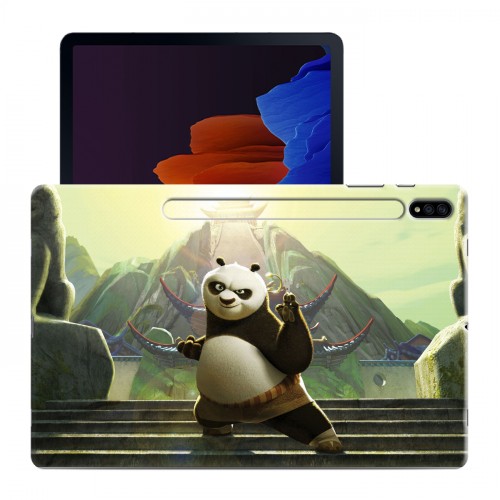 Дизайнерский силиконовый чехол для Samsung Galaxy Tab S7 Plus Кунг-фу панда