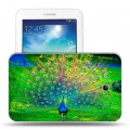 Дизайнерский силиконовый чехол для Samsung Galaxy Tab 3 Lite Павлины