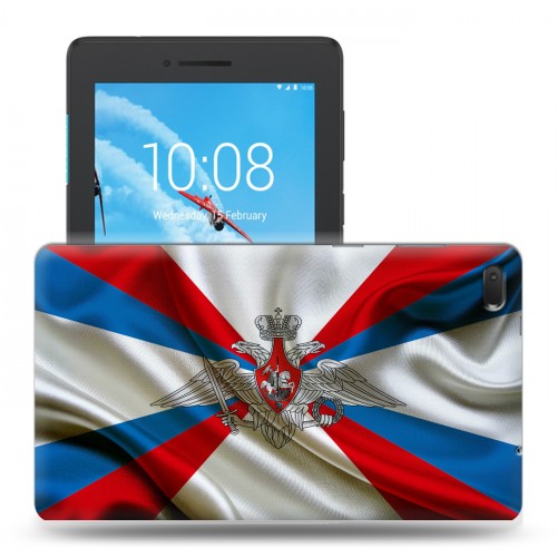 Дизайнерский силиконовый чехол для Lenovo Tab E7 Российский флаг