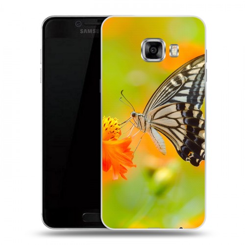 Дизайнерский пластиковый чехол для Samsung Galaxy C5 Бабочки