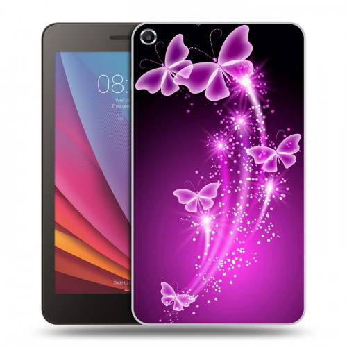 Дизайнерский силиконовый чехол для Huawei MediaPad T1 7.0 Бабочки фиолетовые