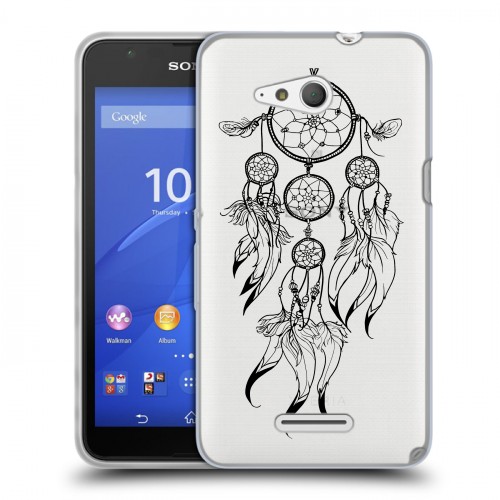 Полупрозрачный дизайнерский пластиковый чехол для Sony Xperia E4g Прозрачные ловцы снов