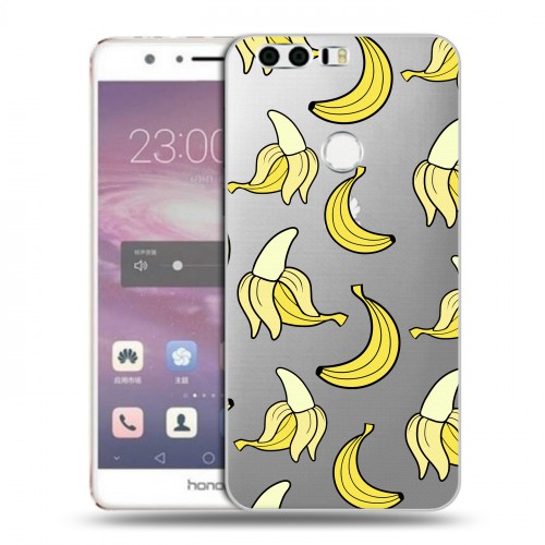 Полупрозрачный дизайнерский пластиковый чехол для Huawei Honor 8 Прозрачные бананы