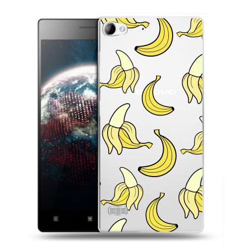Полупрозрачный дизайнерский пластиковый чехол для Lenovo Vibe X2 Прозрачные бананы