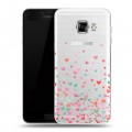 Полупрозрачный дизайнерский пластиковый чехол для Samsung Galaxy C5 Прозрачные сердечки