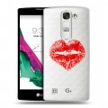 Полупрозрачный дизайнерский пластиковый чехол для LG G4c Прозрачные поцелуи