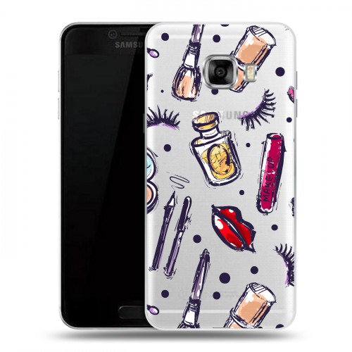 Полупрозрачный дизайнерский пластиковый чехол для Samsung Galaxy C5 Женские паттерны