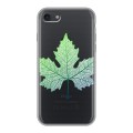 Полупрозрачный дизайнерский силиконовый чехол для Iphone 7 Прозрачные листья